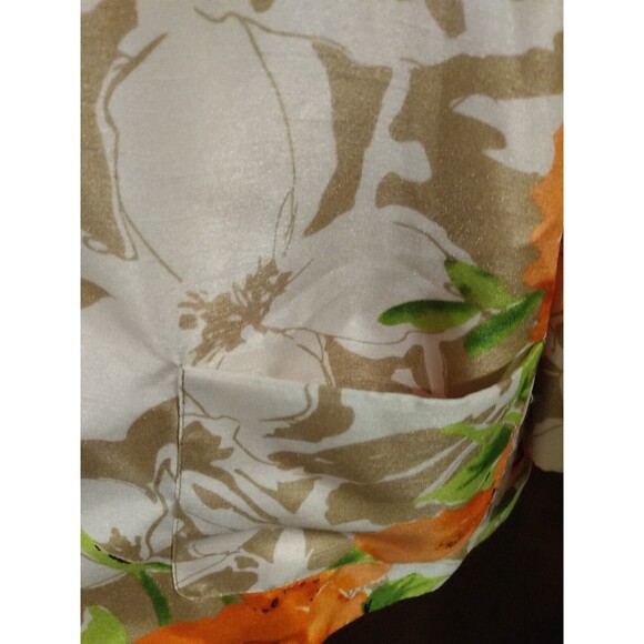 Susan Graver Orange Satin Floral 3/4 Sleeve Blazer Jacket‎ Size M - Picture 3 of 8